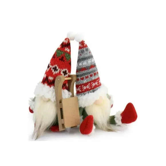 Martha Stewart Holiday Gnome Tree Ornament Set with Metal Coins